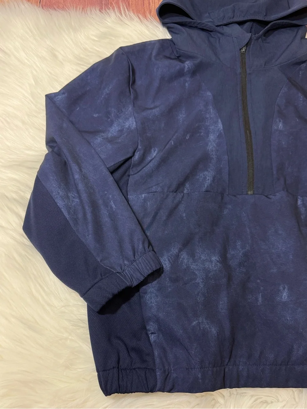 Carter’s Navy Hooded Quarter-Zip Windbreaker- Boys Size 10